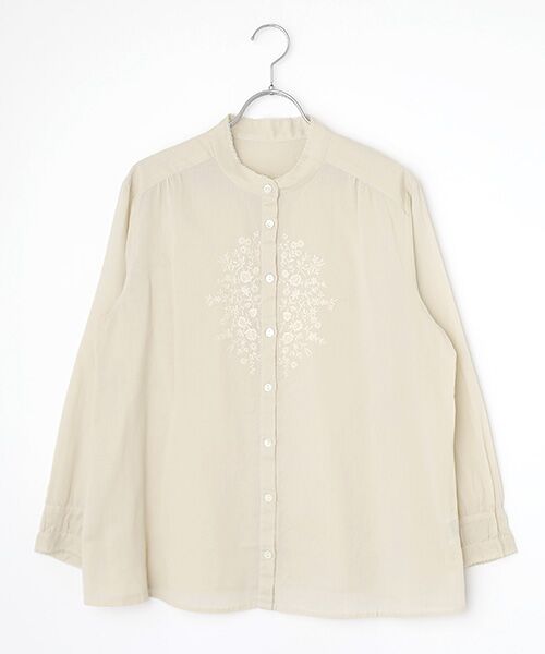 Mademoiselle NON NON/マドモアゼルノンノン コットンドビークロス エンブロイダリーブラウス アイボリー F Mademoiselle NON NON/マドモアゼルノンノン コットンドビークロス エンブロイダリーブラウス アイボリー F