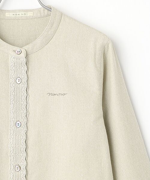 Mademoiselle NON NON / マドモアゼルノンノン シャツ・ブラウス | コットンカラー杢ヘリンボンソフト起毛オーバーブラウス | 詳細2