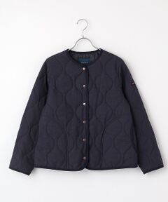 【新品タグ付】マドモアゼルノンノン　ノーカラージャケット　綿　ストライプ　38 Mademoiselle NON NON / マドモアゼルノンノン アウター