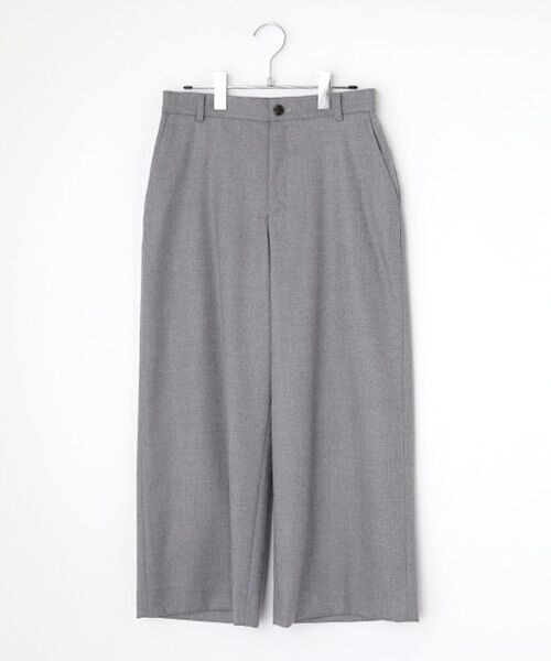 Mademoiselle NON NON/マドモアゼルノンノン サキソニーストレッチムジ＆グレンチェックノータックパンツ グレー L