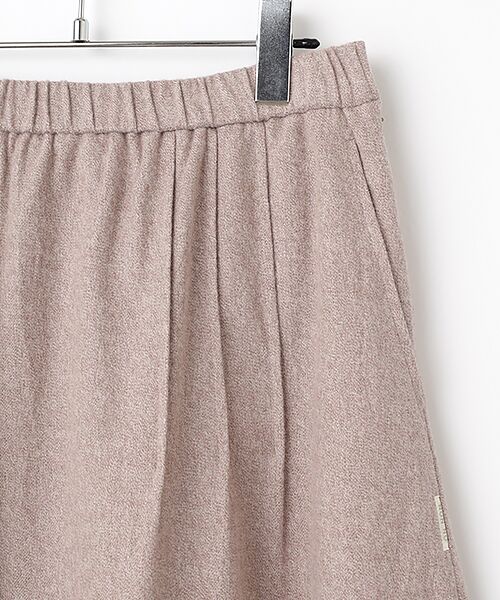 Mademoiselle NON NON / マドモアゼルノンノン ロング・マキシ丈スカート | コットンカラー杢ヘリンボンソフト起毛ピンタックフレアスカート | 詳細3