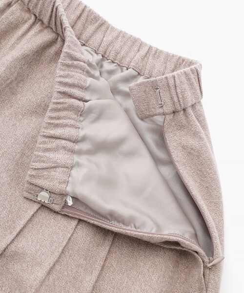 Mademoiselle NON NON / マドモアゼルノンノン ロング・マキシ丈スカート | コットンカラー杢ヘリンボンソフト起毛ピンタックフレアスカート | 詳細5