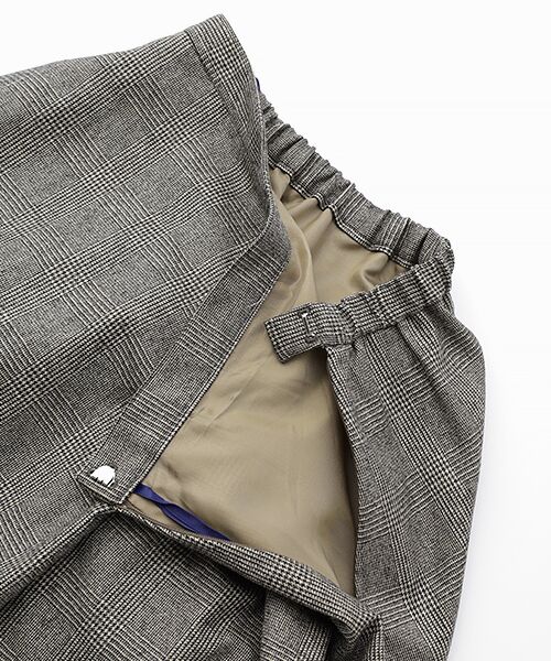 Mademoiselle NON NON / マドモアゼルノンノン ロング・マキシ丈スカート | サキソニーストレッチムジ＆グレンチェックフレアスカート | 詳細7