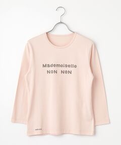 新品　定価半額　マドモアゼルノンノン　長袖　Tシャツ ピンク　日本製 定番】 天竺ロゴプリント半袖Tシャツ（WOMENトップス・Tシャツ