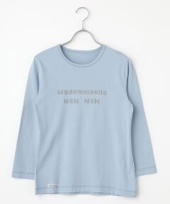 Mademoiselle NON NON / マドモアゼルノンノン Tシャツ | ●定番●タリイ天竺 カラーベースロゴプリント8分袖Tシャツ