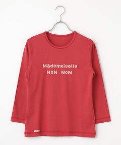 Mademoiselle NON NON / マドモアゼルノンノン Tシャツ | ●定番●タリイ天竺 カラーベースロゴプリント8分袖Tシャツ