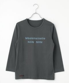 Mademoiselle NON NON / マドモアゼルノンノン Tシャツ | ●定番●タリイ天竺 カラーベースロゴプリント8分袖Tシャツ