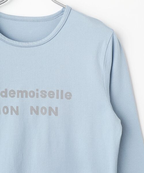 Mademoiselle NON NON / マドモアゼルノンノン Tシャツ | ●定番●タリイ天竺 カラーベースロゴプリント8分袖Tシャツ | 詳細3
