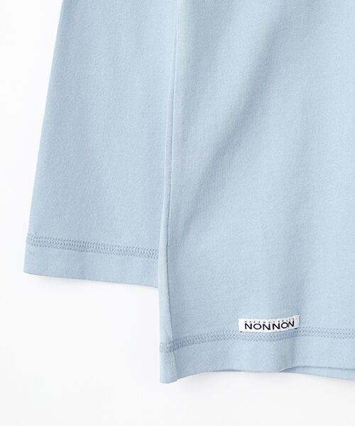 Mademoiselle NON NON / マドモアゼルノンノン Tシャツ | ●定番●タリイ天竺 カラーベースロゴプリント8分袖Tシャツ | 詳細4