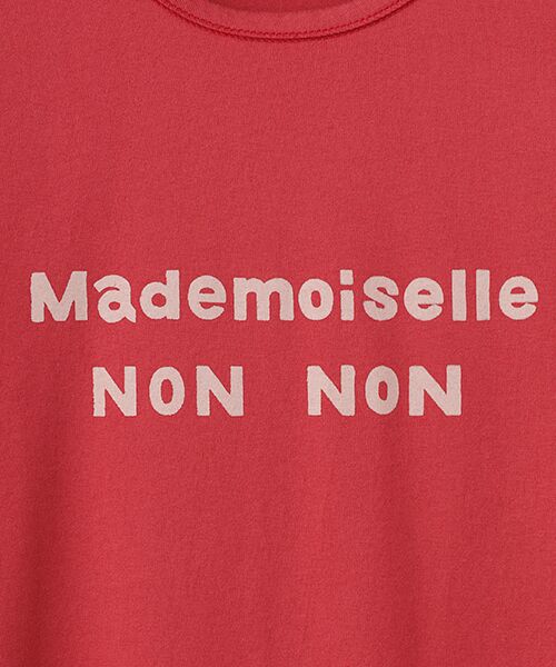 Mademoiselle NON NON / マドモアゼルノンノン Tシャツ | ●定番●タリイ天竺 カラーベースロゴプリント8分袖Tシャツ | 詳細7