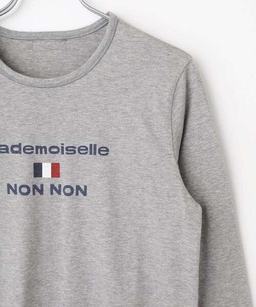 Mademoiselle NON NON / マドモアゼルノンノン Tシャツ | ●定番●タリイ天竺 ロゴプリント8分袖Tシャツ | 詳細6
