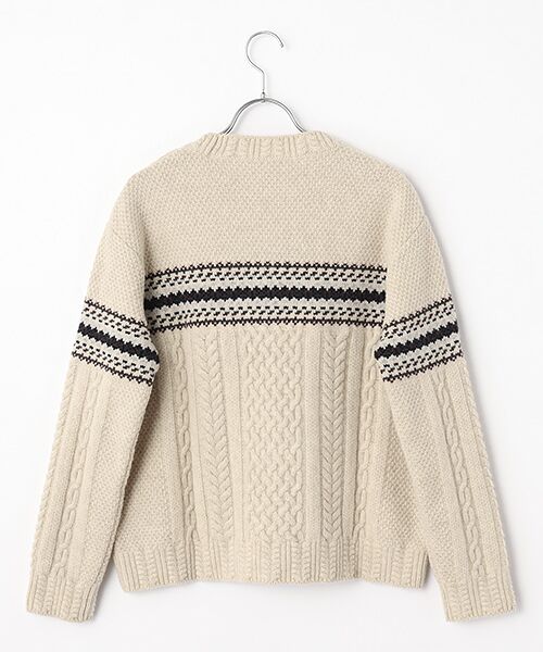 Mademoiselle NON NON / マドモアゼルノンノン ニット・セーター | ソフトブリティッシュウール ケーブル&ジャガード柄ニット | 詳細1