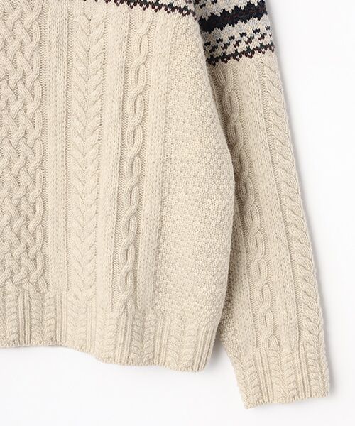 Mademoiselle NON NON / マドモアゼルノンノン ニット・セーター | ソフトブリティッシュウール ケーブル&ジャガード柄ニット | 詳細3