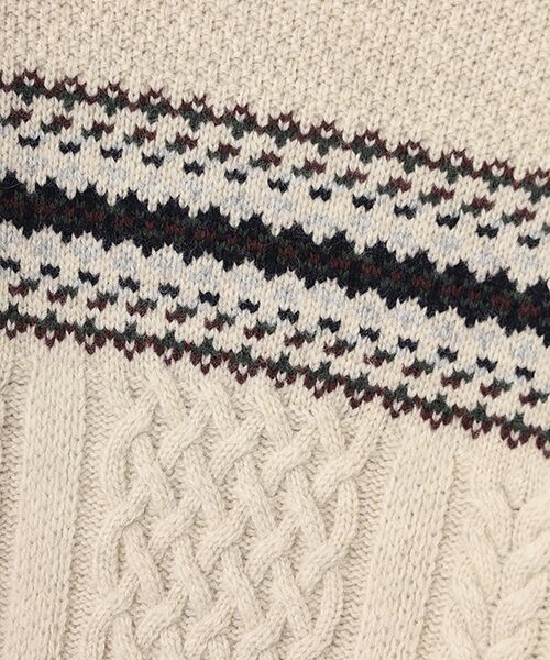 Mademoiselle NON NON / マドモアゼルノンノン ニット・セーター | ソフトブリティッシュウール ケーブル&ジャガード柄ニット | 詳細5