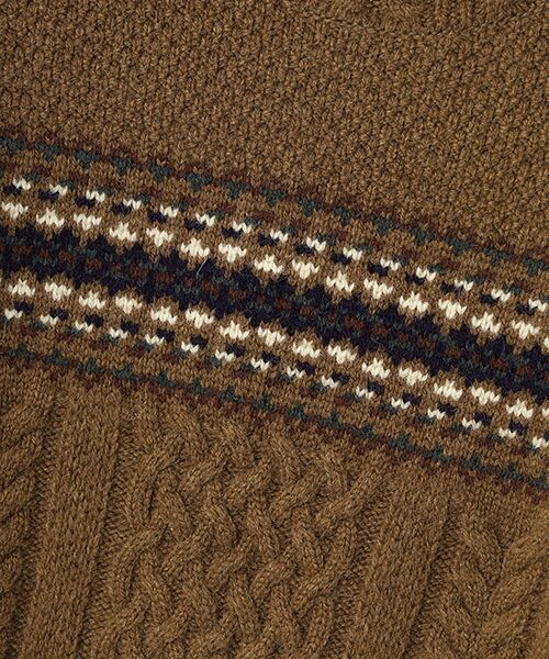 Mademoiselle NON NON / マドモアゼルノンノン ニット・セーター | ソフトブリティッシュウール ケーブル&ジャガード柄ニット | 詳細6