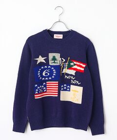 Mademoiselle NON NON / マドモアゼルノンノン ニット・セーター | 多色インターシャ 7Gセーター