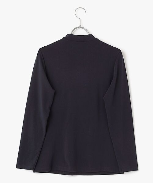 Mademoiselle NON NON / マドモアゼルノンノン カットソー | レナー先染ベア天竺ボーダーハイネックTシャツ【9分袖】 | 詳細1