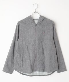 Mademoiselle NON NON / マドモアゼルノンノン パーカー | 二重織起毛裏ギンガム フード付きシャツ