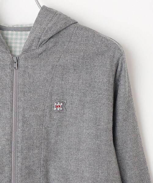 Mademoiselle NON NON / マドモアゼルノンノン パーカー | 二重織起毛裏ギンガム フード付きシャツ | 詳細2