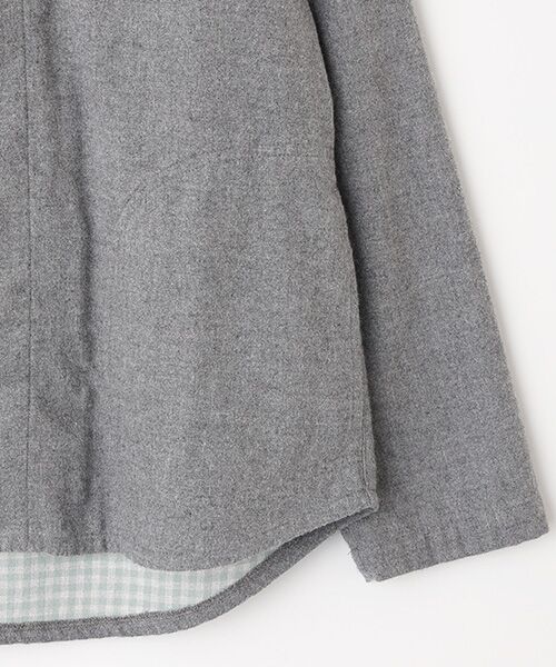Mademoiselle NON NON / マドモアゼルノンノン パーカー | 二重織起毛裏ギンガム フード付きシャツ | 詳細3