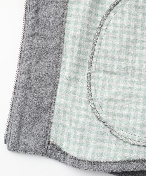 Mademoiselle NON NON / マドモアゼルノンノン パーカー | 二重織起毛裏ギンガム フード付きシャツ | 詳細6