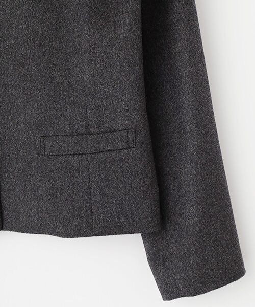 Mademoiselle NON NON / マドモアゼルノンノン ノーカラージャケット | カシミヤフラノ エコファーマフラー付きジャケット | 詳細3