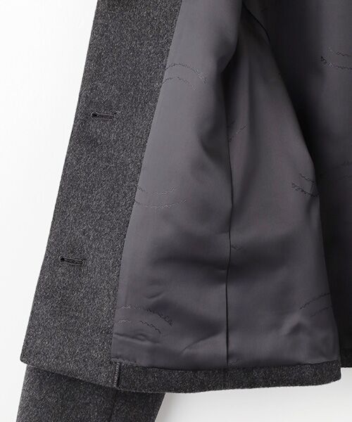 Mademoiselle NON NON / マドモアゼルノンノン ノーカラージャケット | カシミヤフラノ エコファーマフラー付きジャケット | 詳細4