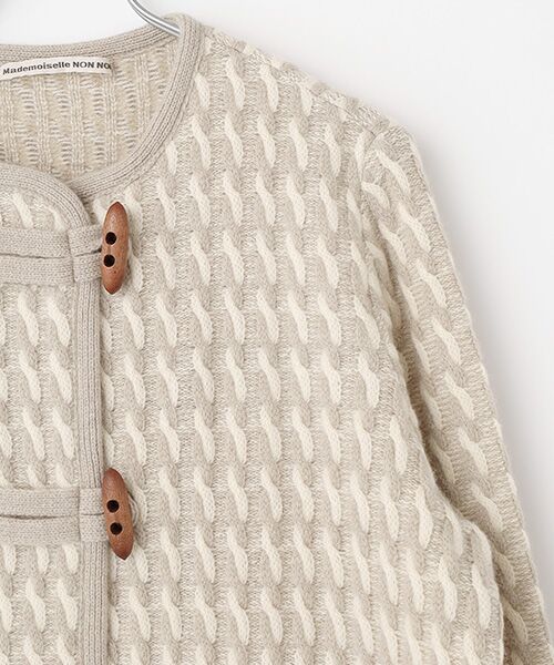 Mademoiselle NON NON / マドモアゼルノンノン ニット・セーター | オージーメリノウール  8Gケーブルニットコート | 詳細2