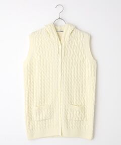 Mademoiselle NON NON / マドモアゼルノンノン ニット・セーター | ウールケーブル&天竺 ロングニットベスト