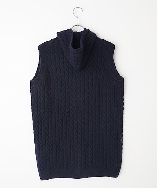 Mademoiselle NON NON / マドモアゼルノンノン ニット・セーター | ウールケーブル&天竺 ロングニットベスト | 詳細2