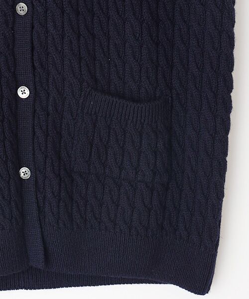 Mademoiselle NON NON / マドモアゼルノンノン ニット・セーター | ウールケーブル&天竺 ロングニットベスト | 詳細4