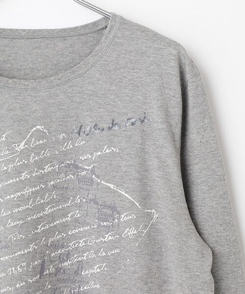 Mademoiselle NON NON / マドモアゼルノンノン Tシャツ | 甘撚コンパクトヤーン天竺 プリント&スパンコール刺繍Tシャツ | 詳細5