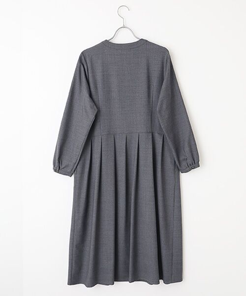 Mademoiselle NON NON / マドモアゼルノンノン ロング・マキシ丈ワンピース | サキソニーストレッチノーカラータックワンピース | 詳細2