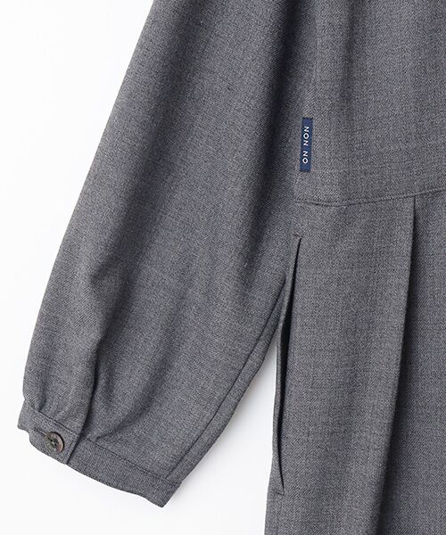 Mademoiselle NON NON / マドモアゼルノンノン ロング・マキシ丈ワンピース | サキソニーストレッチノーカラータックワンピース | 詳細6