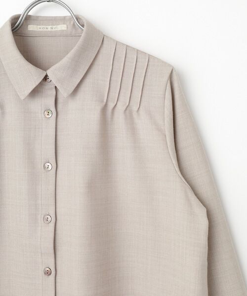 Mademoiselle NON NON / マドモアゼルノンノン シャツ・ブラウス | サキソニーストレッチ ピンタックシャツカラーブラウス | 詳細2