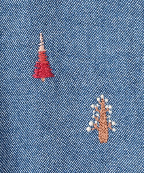 Mademoiselle NON NON / マドモアゼルノンノン シャツ・ブラウス | Knock On Wood´モチーフ刺繍入り チュニックシャツ | 詳細4