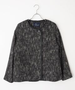 Mademoiselle NON NON / マドモアゼルノンノン ブルゾン | 撚り杢ツィード ノーカラーブルゾン