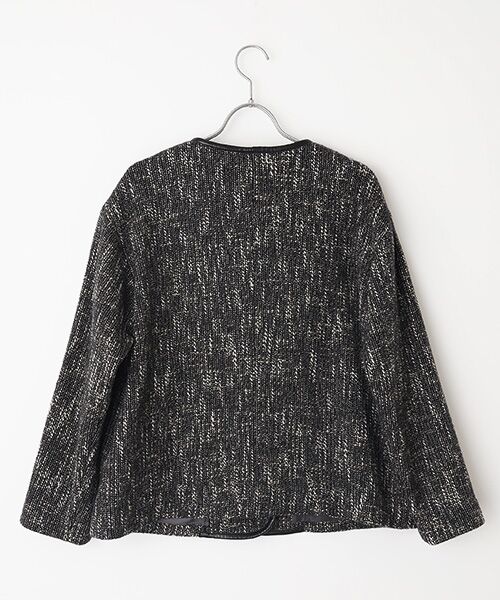 Mademoiselle NON NON / マドモアゼルノンノン ブルゾン | 撚り杢ツィード ノーカラーブルゾン | 詳細3