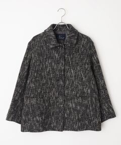 Mademoiselle NON NON / マドモアゼルノンノン ステンカラーコート | 撚り杢 ステンカラーショートコート