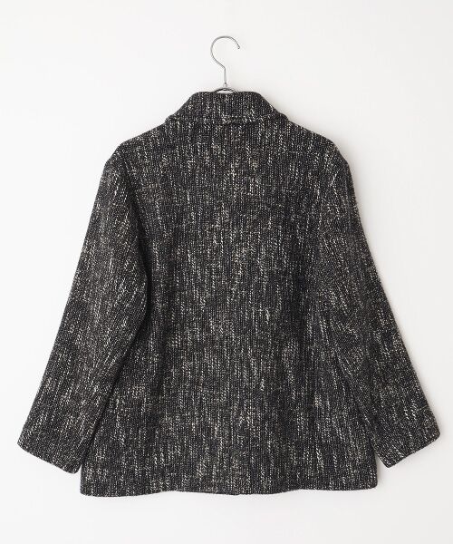 Mademoiselle NON NON / マドモアゼルノンノン ステンカラーコート | 撚り杢 ステンカラーショートコート | 詳細3