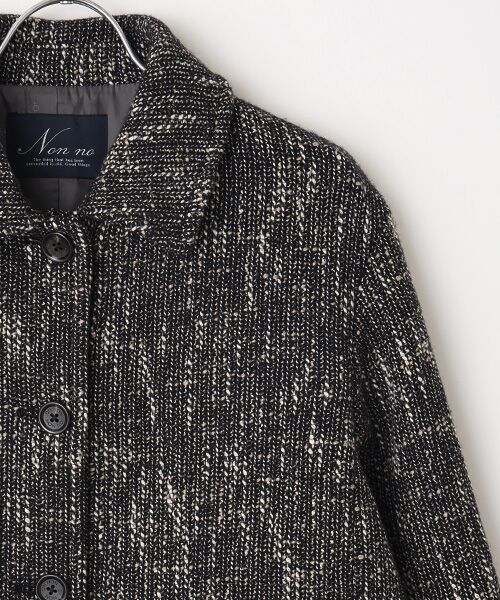 Mademoiselle NON NON / マドモアゼルノンノン ステンカラーコート | 撚り杢 ステンカラーショートコート | 詳細4