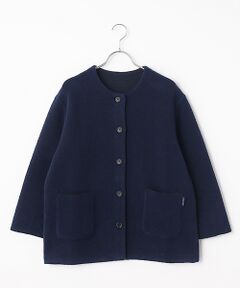 Mademoiselle NON NON / マドモアゼルノンノン ブルゾン | Wフェイスブークレー ニットブルゾン