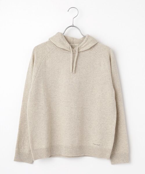 Mademoiselle NON NON/マドモアゼルノンノン エクストラファインラム12G ニットフーディー オートミール F Mademoiselle NON NON/マドモアゼルノンノン エクストラファインラム12G ニットフーディー オートミール F