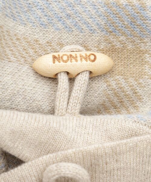 Mademoiselle NON NON / マドモアゼルノンノン ポンチョ | エクストラファインラム チェックジャガード12G ニットポンチョ | 詳細6