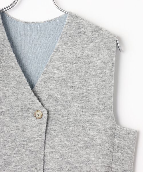 Mademoiselle NON NON / マドモアゼルノンノン ベスト | Wフェイスブークレーロングジレ | 詳細2