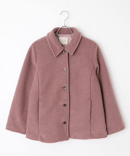 Mademoiselle NON NON/マドモアゼルノンノン トラベルウールプレミア ステンカラーブルゾン モーブピンク L