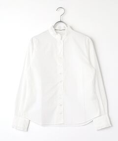 Mademoiselle NON NON / マドモアゼルノンノン シャツ・ブラウス | ●定番●フィンクスブロード スタンドフリル衿ブラウス