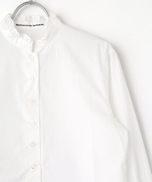 Mademoiselle NON NON / マドモアゼルノンノン シャツ・ブラウス | ●定番●フィンクスブロード スタンドフリル衿ブラウス | 詳細2