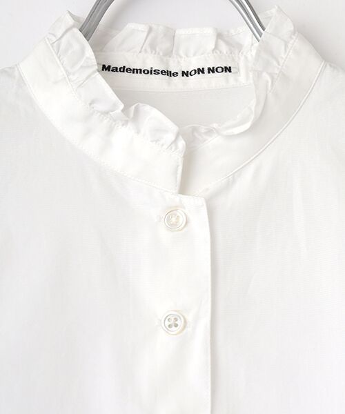 Mademoiselle NON NON / マドモアゼルノンノン シャツ・ブラウス | ●定番●フィンクスブロード スタンドフリル衿ブラウス | 詳細4
