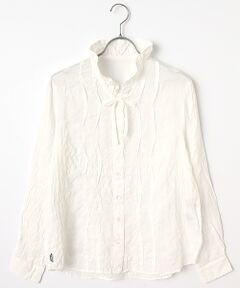 Mademoiselle NON NON / マドモアゼルノンノン シャツ・ブラウス | ●定番●綿モダールシャーリング フリルタックブラウス